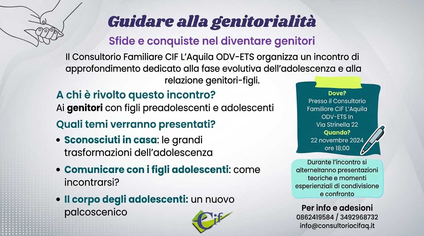 Terzo ed ultimo appuntamento degli incontri dedicati alla genitorialita